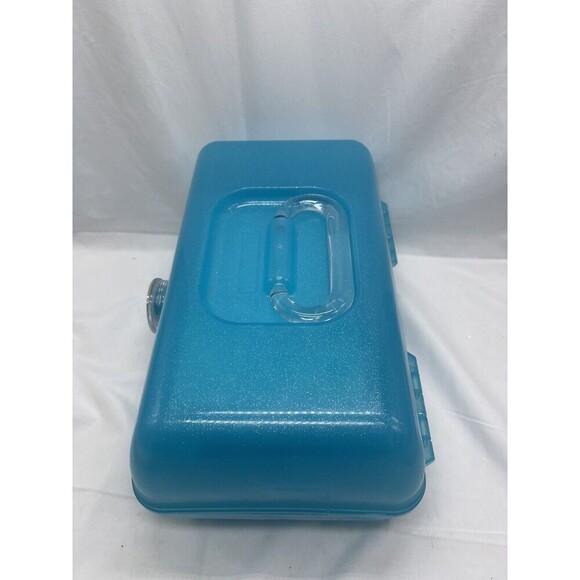 Caboodles RARE Blue Sparkle On The Go Girl Classic Cosmetic Makeup Travel Case - Picture 10 of 16